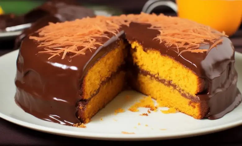 Bolo de Cenoura com Cobertura de Chocolate